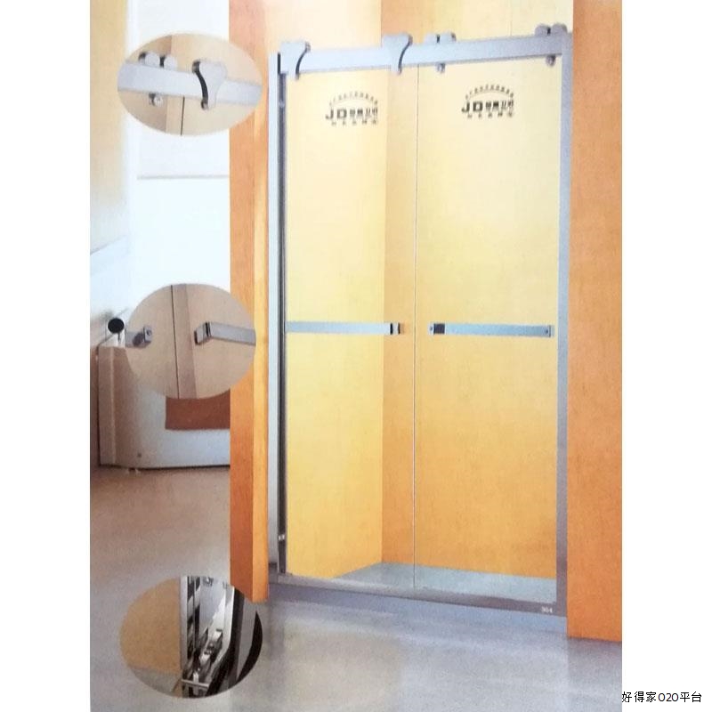 嘉美门窗304不锈钢淋浴房双排上走轮两移门