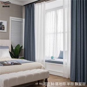 北欧风格高档大气棉麻遮光布 简约现代窗帘客厅成品