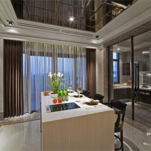 绿地太湖东岸花园新古典风格样板间餐厅装修效果图
