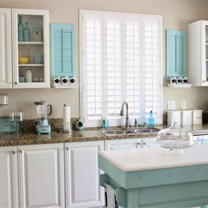 色彩斑斓，新美式风格设计，橱柜厨房