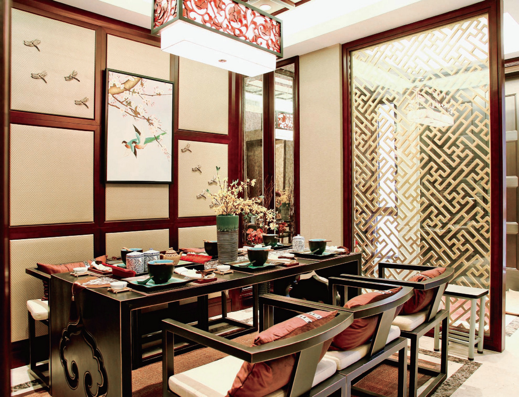 现代中式餐厅装修效果图