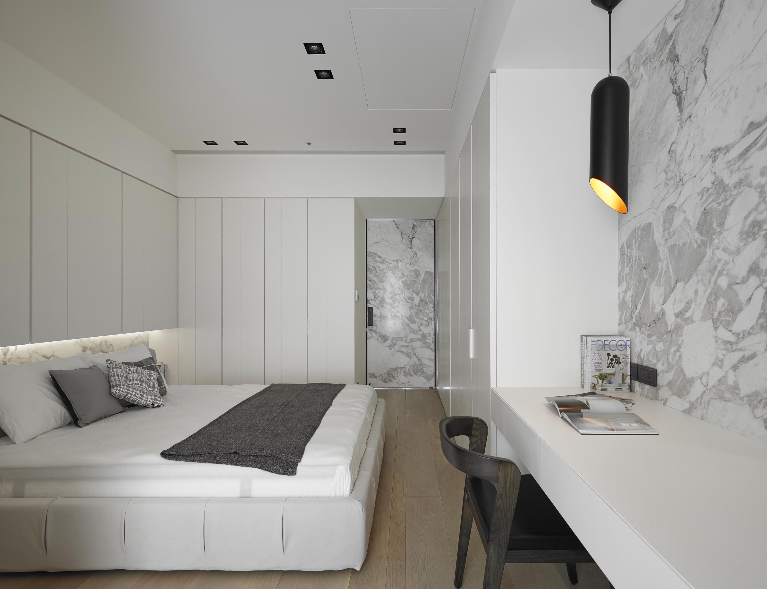 现代简约白色风格卧室装修效果图