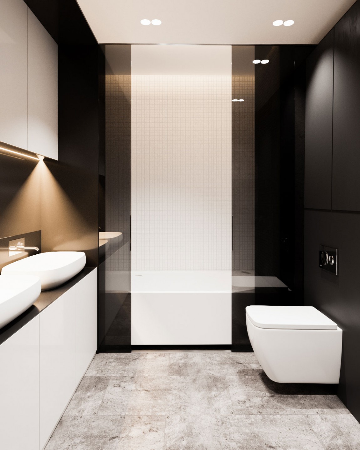 现代风格两居室装修卫生间柜设计图