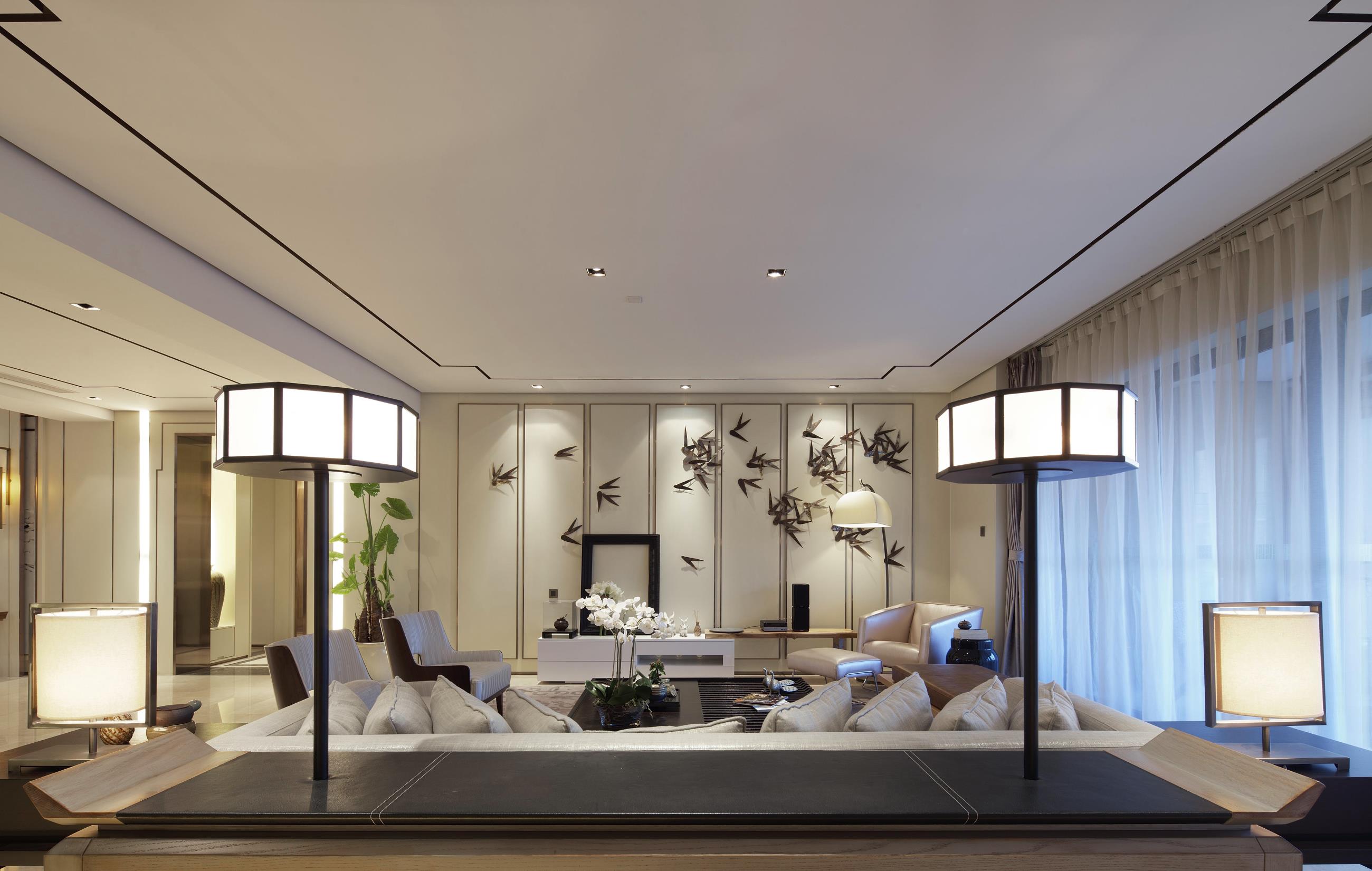 200平米中式风格客厅装修效果图